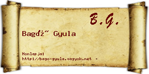 Bagó Gyula névjegykártya