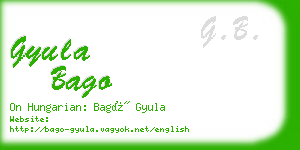 gyula bago business card